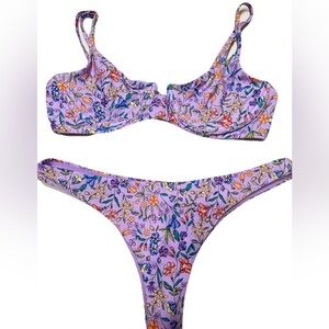 B Swim Beachfront Blooms Bikini set suit Aruba top Havana Bottom Medium $180
